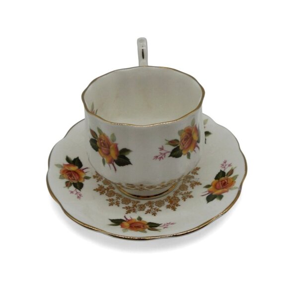 STRATFORD Bone China TEA Cup Yellow Rose Floral Design Vintage - Picture 3 of 11